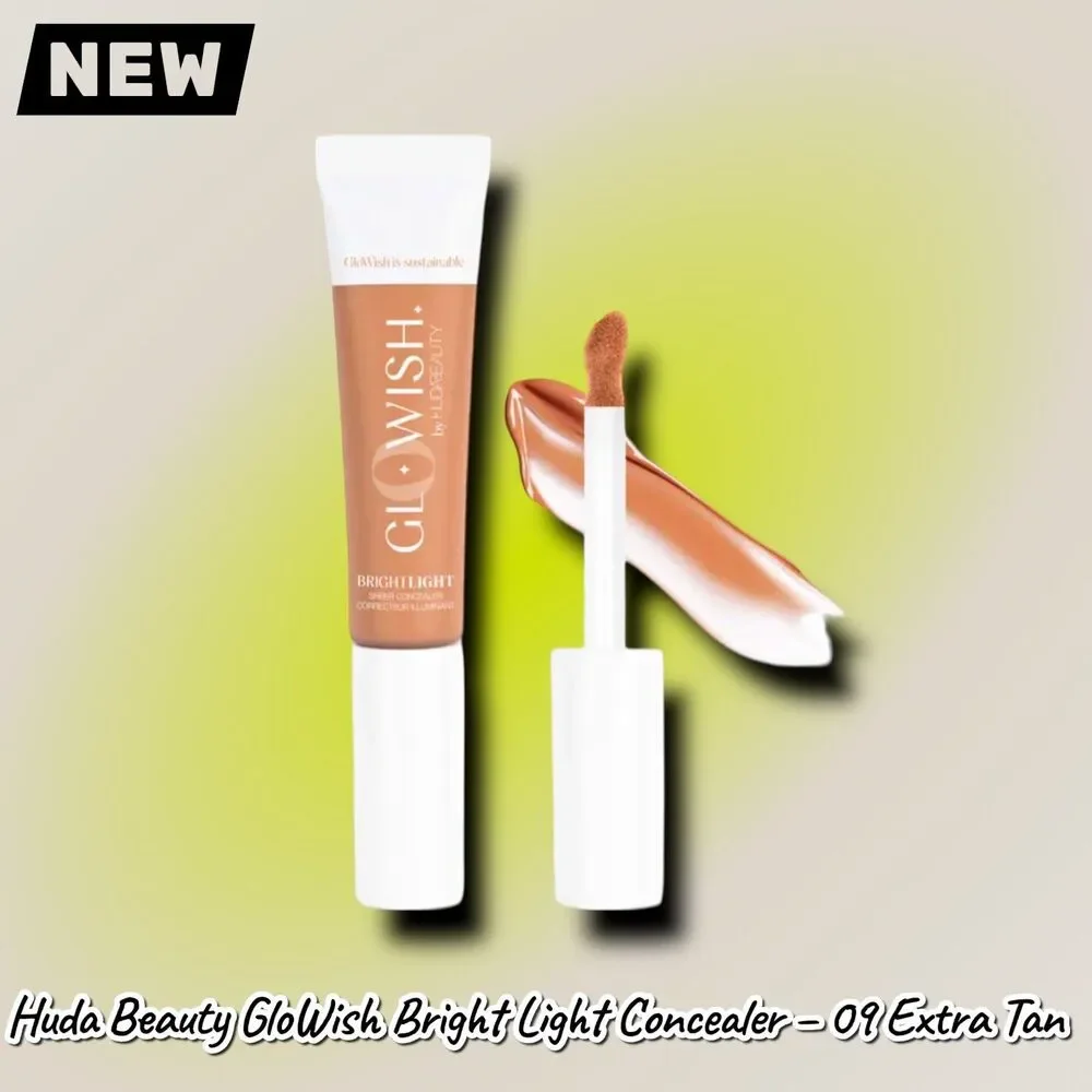 New Huda Beauty GloWish Bright Light Hydrating Sheer Concealer – 09 Extra Tan